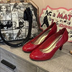 Comfort Plus by Predictions Red Patent Heels